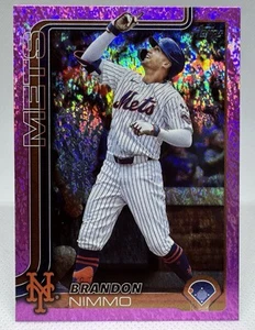 Brandon Nimmo #331 - 2025 Topps Series 1 Pink Holo Foil Parallel SP /1200 Mets - Picture 1 of 8