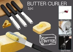 Butter Kniife 3 in 1 Stainless Steel Spreader Serrated Edge Shredding Slots Easy - Picture 1 of 7