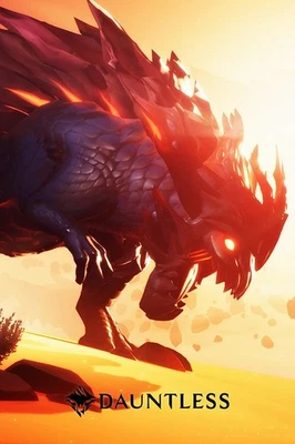 Dauntless Game Poster – Video Game Wall Art, Action RPG Gamer Decor, unframed - Image 1 of 4