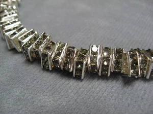 7 mm Silver Plate Square with Black CZ Crystals - Picture 1 of 1