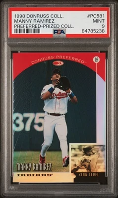 Manny Ramirez PSA 9 - 1998 Donruss Collection Preferred Prized Coll SSP PR #/55 - Image 1 of 2