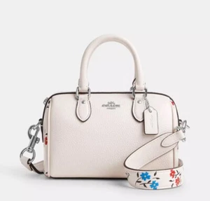 COACH Mini Rowan Crossbody Shoulder Bag with Floral Print CT806 NWT Chalk Multi - Picture 1 of 5