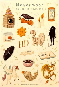 NEW Illumicrate Nevermoor by Jessica Townsend Sticker Sheet Set December 2021 - Picture 1 of 2