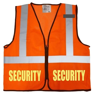 Security Safety Vest with Reflective Design Both Front and Back, High Visibility - Image 1 of 4