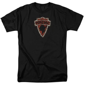 Pontiac Early Pontiac Arrowhead T Shirt Mens Licensed Auto Car GTO Tee Black - Picture 1 of 2