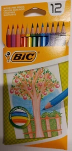 12 Holzfreie Buntstifte von BIC - NEU - - Picture 1 of 2