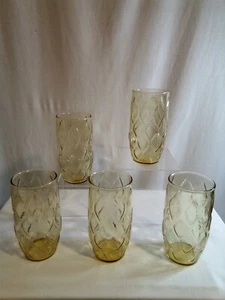 Lote De Colección De 5 Vasos Acolchados Diamante Oro Miel Ámbar Amarillo 10oz EC - Imagen 1 de 8