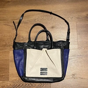 $605 See By Chloe Nellie Colorblock Leather Tote Satchel Front and Side Pockets - Picture 1 of 12