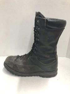  botas militares/trabajo cuero negro talla 8 M - Imagen 1 de 9