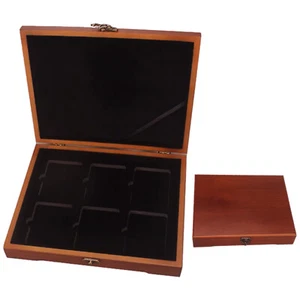 Solid Wood Display Storage Box Case ,for Coin Slab Holder 6 Certified PCGS NGC - Picture 1 of 12
