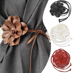 Cintura in nappa intrecciata autoallacciante vestito cintura vita decorazione pelle corda stile boho - Foto 1 di 28