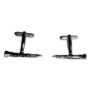 Clarinet silver-plated torpedo cufflinks in padded gift box - Picture 1 of 3