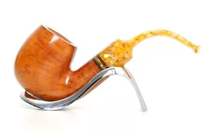PIPA SAVINELLI MIELE 614 9mm BILLIARD MOLTO CURVA RADICA LISCIA + CURAPIPA - Picture 1 of 8