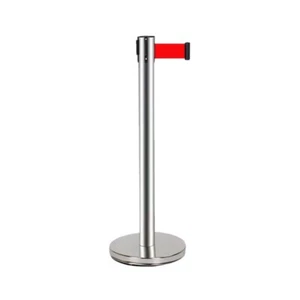 2-Pack Heavy-Duty Retractable Crowd Control Barrier Posts with 2m Queue Belt New - Picture 1 of 6