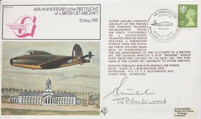 40th Ann of the First Flight of a British Jet Aircraft Flown & Signed FDC 1981 - Image 1 of 4