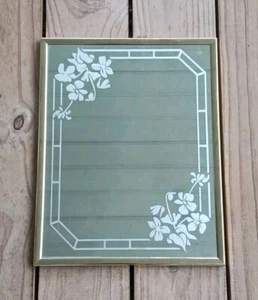 Vintage Marcel Wall Mirror 1980s Gold Framed Etched Floral Design 14 x 11" - Picture 1 of 2