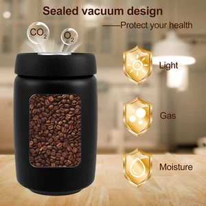 Coffee Vacuum Canister Sealed Lid Coffee Canister 1200ml Capacity Coffee DFT - Picture 1 of 11