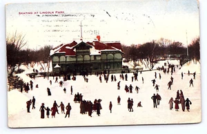 Chicago ILLinois Skating Lincoln Park 1910s Postcard C962 - Picture 1 of 2