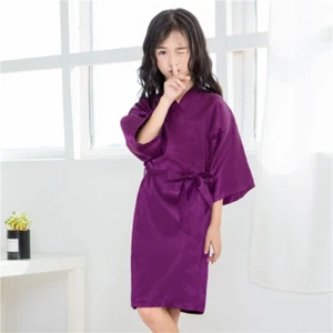 Girls Ice Silk Sleep Robes Chinese Traditional Kimono Robe Summer Sleepwear - Picture 1 of 10