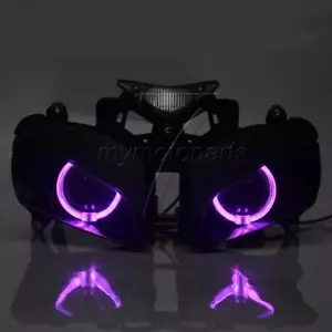 Purple Angel Eyes Assembly Projector HID Headlight for Honda CBR1000RR 2004-2007 - Bild 1 von 17