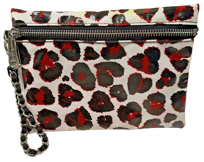 Brighton женщин розовый леопард печать цепочка деталь кошелек с ремешком мешок хлопок саржи - Изображение 1 из 4