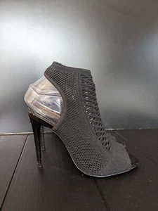 Sandali stivali ZARA tacco alto nero neoprene punta aperta misura EU37 UK4 - Foto 1 di 9