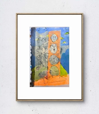 Páginas de cuaderno de bocetos aleatorias: Think Bikes: papel: neoexpresionismo único 6x19 Foto 1 de 4