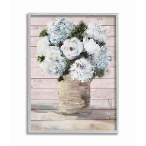 Flower Pot Green Blue Pink Painting Prints, 16 x 20, multi-color - Picture 1 of 4