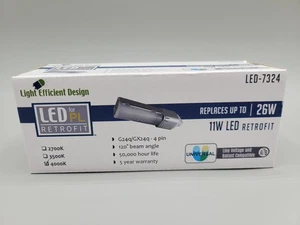 Light Efficient Design PL 4-Pin G24Q/GX24Q LED-7324 Bulb White 11 Watt Retrofit - Picture 1 of 6