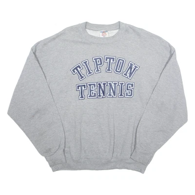 Moletom masculino vintage JERZEES Tipton tênis cinza anos 90 EUA 2XL - Imagem 1 de 4