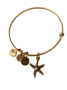 Alex and Ani Gold Starfish Charm Dangle Bracelet - Very Good Condition - Picture 1 of 3