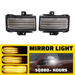 2x Dynamic Amber+White LED Mirror Switchback Light For 2015-2023 Ford F150 F-150 - Picture 1 of 14