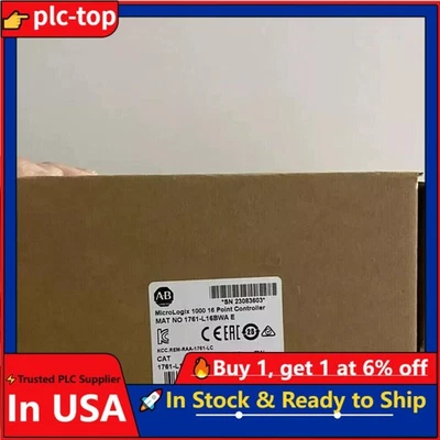 New Factory Sealed AB 1761-L16BWA MicroLogix 1000 16Point Controller US Free Tax - Image 1 of 4
