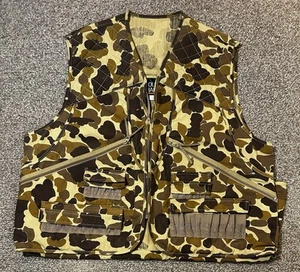 Vintage Vogel Fasan Jagd Weste Herren 2XL Taschen Outdoor Nylon Ente Camouflage - Bild 1 von 10
