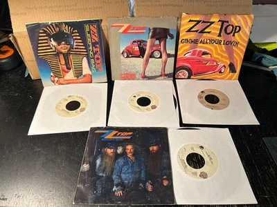 ZZ Top 45 Lot Picture Sleeve 45s Hard Rock AC/DC Aerosmith Rolling Stones PS - Image 1 of 4