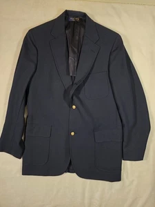 Vintage Brooks Brothers 346 Herren marineblau Stretch Sport Mantel Blazer Jacke 41L gebraucht, in einwandfreiem Zustand - Bild 1 von 8