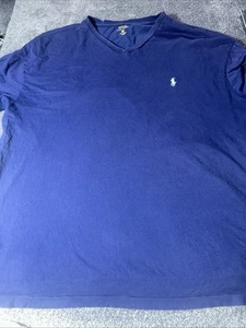 Camisa Polo Ralph Lauren Para Hombres 2XB Grande Azul Manga Corta Cuello en V Informal Cómoda - Imagen 1 de 8