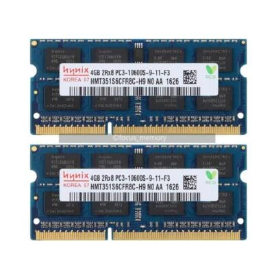 Hynix 8GB (2x 4 GB) RAM DDR3-1333 MHz PC3-10600 So-dimm Laptop Speicher 4G 1.5V - Bild 1 von 4