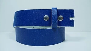 Ledergürtel mit Druckknopf-Wechsel-Riemen Jeans used blue - Bild 1 von 4