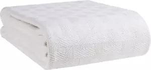 GLAMBURG 100% Cotton Bed Blanket, Breathable Bed Blanket Queen Size, Cotton Ther - Picture 1 of 12