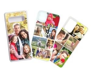 Personalised  White Phone Case For iPhone Samsung collage photo Silicone  Cover - Picture 1 of 6