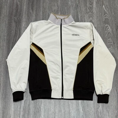 O'Neill 轨道夹克女式大号米色毛衣全拉链闭合口袋冲浪 — 第 1/4 张图片