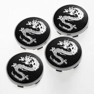 4 x 2.36" 60mm Dragon Logo Emblem Car Wheel Center Hub Caps Rim Cover Badge - Picture 1 of 2