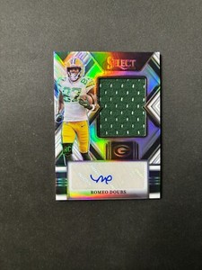 2022 Select Football Romeo Doubs Rc Jumbo Jersey auto White prizm 03/75 BJRAY