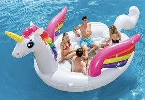 Intex 57266EP Adult Inflatable Unicorn Party Island Lounger, White *DAMAGED BOX* - Picture 1 of 1