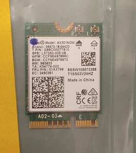 Intel Wi-Fi 6 AX201NGW M.2 2230 Module (01AX798) - CNVio2 (NOT PCIe), TESTED - Picture 1 of 2