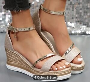 Sparkling Wedge Sandals for Women