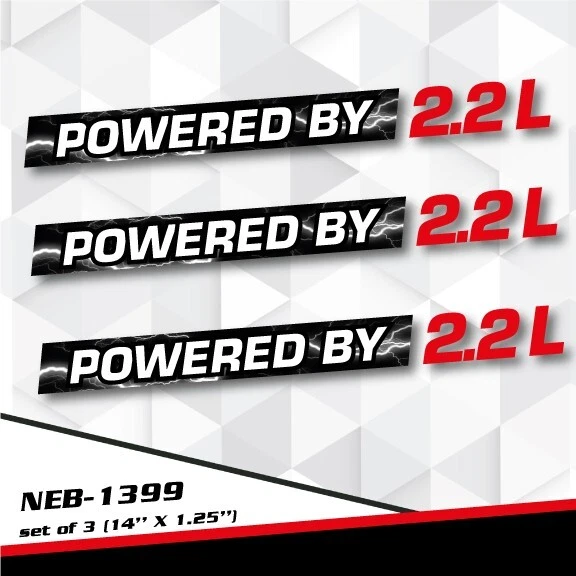 POWERED BY 2.2L Decal Sticker for ECOTEC MAZDA HONDA CIVIC PRELUDE ACCORD 1399 Foto 1 de 1