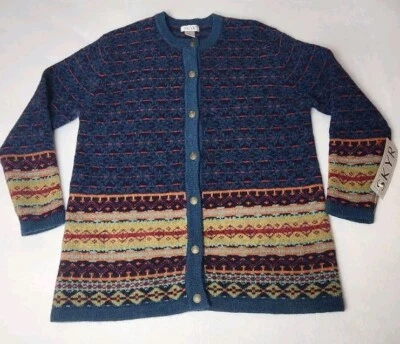 Cardigã feminino SKYR lã nórdica justo tamanho P - Imagem 1 de 4