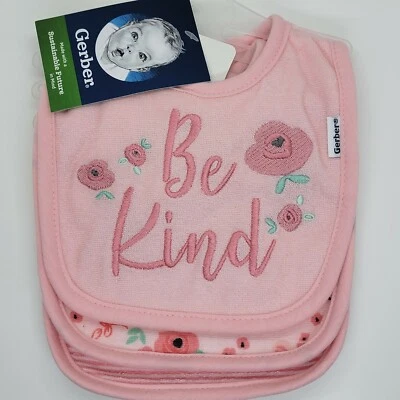 Gerber | Baberos Algodón Rosa, Pack de 3 Nuevos con etiquetas  Foto 1 de 3